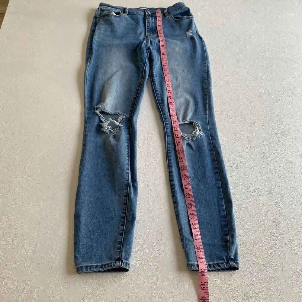 PacSun High Rise Jegging Jeans Size 28 Distressed Skinny Stretch Blue Denim - Picture 6 of 9